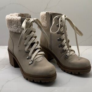 Soda Cream Lace-Up Ankle Boots